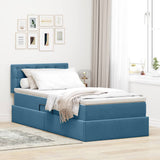 Letto con Contenitore Blu Scuro 90 x 200 cm Velluto