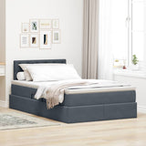 Letto con Contenitore Grigio scuro 120 x 190 cm Velluto