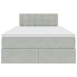 Letto con Contenitore Grigio chiaro 120 x 200 cm Velluto