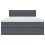 Letto con Contenitore Grigio scuro 140 x 190 cm Velluto