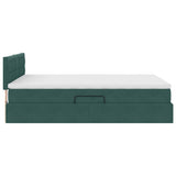 Letto con Contenitore Verde Scuro 140 x 190 cm Velluto