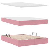 Letto con Contenitore con materasso Rosa 140 x 190 cm Velluto
