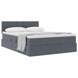 Letto con Contenitore Grigio scuro 140 x 200 cm Velluto