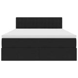 Letto con Contenitore con materasso Nero 140 x 200 cm Velluto