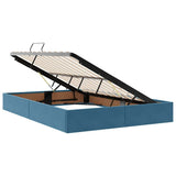 Letto con Contenitore Blu Scuro 140 x 200 cm Velluto