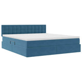Letto con Contenitore Blu Scuro 160 x 200 cm Velluto