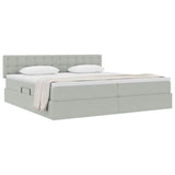Letto con Contenitore Grigio chiaro 200 x 200 cm Velluto