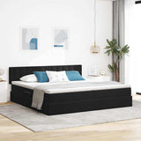 Letto con Contenitore con materasso Nero 200 x 200 cm Velluto