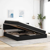 Letto con Contenitore con materasso Nero 200 x 200 cm Velluto