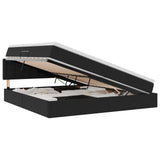 Letto con Contenitore con materasso Nero 200 x 200 cm Velluto