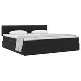 Letto con Contenitore con materasso Nero 200 x 200 cm Velluto