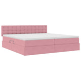 Letto con Contenitore con materasso Rosa 200 x 200 cm Velluto
