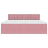 Letto con Contenitore con materasso Rosa 200 x 200 cm Velluto