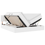Letto con Contenitore Bianco Puro 180 x 200 cm Pelle Sintetica