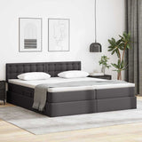Letto con Contenitore Grigio 180 x 200 cm Pelle Sintetica