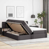 Letto con Contenitore Grigio 180 x 200 cm Pelle Sintetica