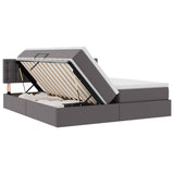 Letto con Contenitore Grigio 180 x 200 cm Pelle Sintetica