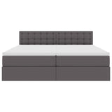 Letto con Contenitore Grigio 180 x 200 cm Pelle Sintetica