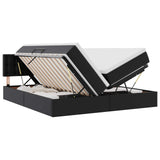 Letto con Contenitore Nero 200 x 200 cm Pelle Sintetica