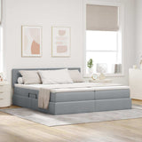 Letto con Contenitore con materasso Grigio chiaro 180 x 200 cm