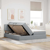 Letto con Contenitore con materasso Grigio chiaro 180 x 200 cm