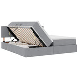 Letto con Contenitore con materasso Grigio chiaro 180 x 200 cm
