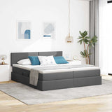 Letto con Contenitore Grigio scuro 180 x 200 cm Pelle Sintetica