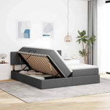 Letto con Contenitore Grigio scuro 180 x 200 cm Pelle Sintetica
