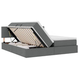 Letto con Contenitore Grigio scuro 180 x 200 cm Pelle Sintetica