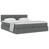 Letto con Contenitore Grigio scuro 180 x 200 cm Pelle Sintetica
