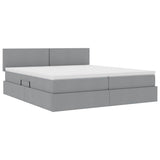 Letto con Contenitore con materasso Grigio chiaro 200 x 200 cm