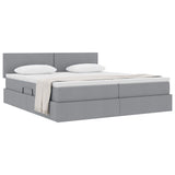 Letto con Contenitore con materasso Grigio chiaro 200 x 200 cm