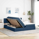 Letto con Contenitore Blu 100 x 200 cm Pelle Sintetica