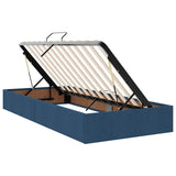 Letto con Contenitore Blu 100 x 200 cm Pelle Sintetica