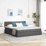 Letto con Contenitore Grigio scuro 180 x 200 cm Pelle Sintetica