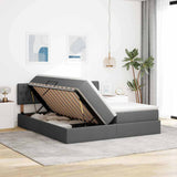 Letto con Contenitore Grigio scuro 180 x 200 cm Pelle Sintetica