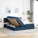 Letto con Contenitore Blu 200 x 200 cm Pelle Sintetica