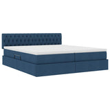Letto con Contenitore Blu 200 x 200 cm Pelle Sintetica
