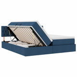 Letto con Contenitore Blu 200 x 200 cm Pelle Sintetica