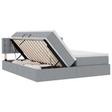 Letto con Contenitore con materasso Grigio chiaro 180 x 200 cm