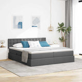 Letto con Contenitore Grigio scuro 180 x 200 cm Pelle Sintetica