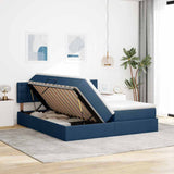 Letto con Contenitore Blu 200 x 200 cm Pelle Sintetica