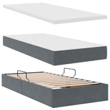 Letto con Contenitore con materasso Grigio scuro 100 x 200 cm