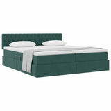 Letto con Contenitore con materasso Verde Scuro 100 x 200 cm