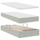 Letto con Contenitore con materasso Grigio chiaro 90 x 200 cm