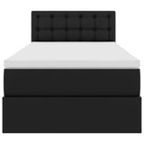 Letto con contenitore e LED Nero 90 x 190 cm Pelle Sintetica