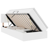 Letto con contenitore e LED con led Bianco Puro 90 x 190 cm