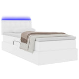 Letto con contenitore e LED con led Bianco Puro 90 x 190 cm