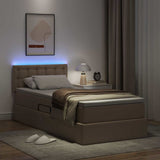 Letto con contenitore e LED con led Cappuccino 90 x 190 cm