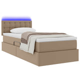 Letto con contenitore e LED con led Cappuccino 90 x 200 cm